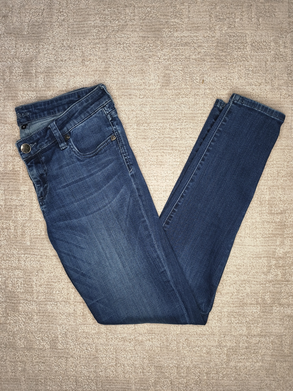 KUT from the Kloth Womens Skinny Jeans Medium Wash Blue Denim Stretch Mid Rise 8
